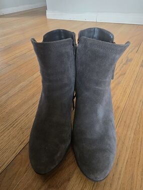 Blondo Gray Suede Ankle Booties
